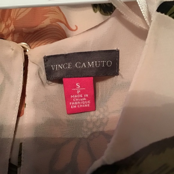 Vince Camaro Sleeveless Jewel Neck Chiffon Blouse Floral - Picture 5 of 5